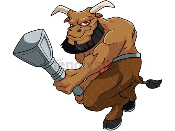 Big minotaur warrior. PNG - JPG and vector EPS file formats (infinitely scalable). Image isolated on transparent background.