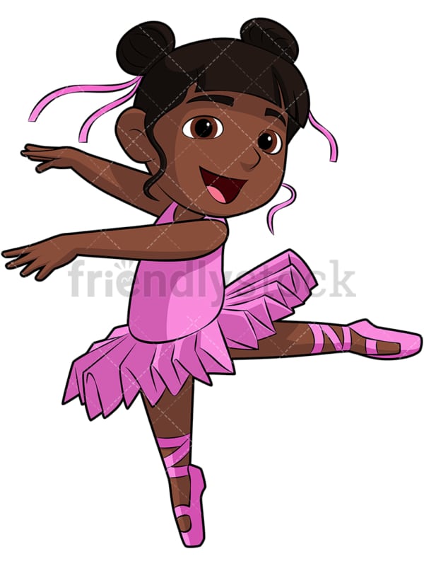 prieel delen Actuator Zwart Meisje Ballerina Cartoon Vector Clipart - FriendlyStock