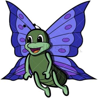 Cute butterfly in flight. PNG - JPG and vector EPS file formats (infinitely scalable). Image isolated on transparent background.