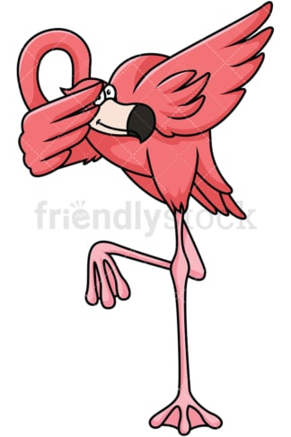 Dabbing flamingo. PNG - JPG and vector EPS file formats (infinitely scalable). Image isolated on transparent background.