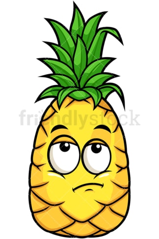 Pineapple rolling eyes. PNG - JPG and vector EPS file formats (infinitely scalable). Image isolated on transparent background.