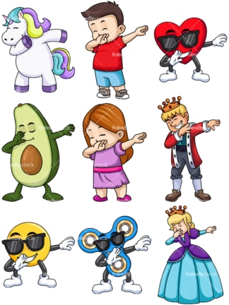 Dabbing collection 11. PNG - JPG and vector EPS file formats (infinitely scalable). Images isolated on transparent background.