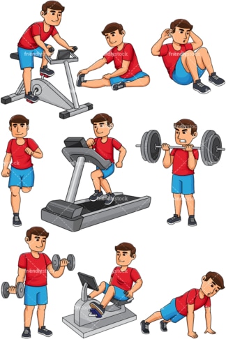 Man working out. PNG - JPG and vector EPS file formats (infinitely scalable). Images isolated on transparent background.