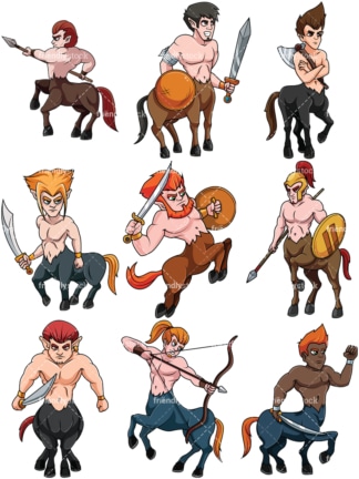 Warrior centaurs. PNG - JPG and vector EPS file formats (infinitely scalable). Image isolated on transparent background.