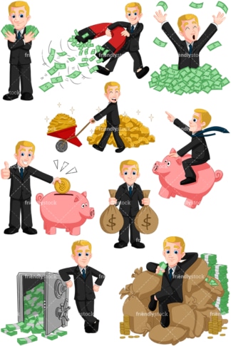 Wealthy businessman. PNG - JPG and vector EPS (infinitely scalable). Images isolated on transparent background.