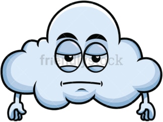 Heavy eyes cloud emoticon. PNG - JPG and vector EPS file formats (infinitely scalable). Image isolated on transparent background.