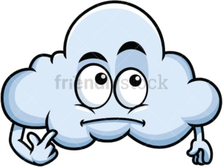 Wondering cloud emoticon. PNG - JPG and vector EPS file formats (infinitely scalable). Image isolated on transparent background.