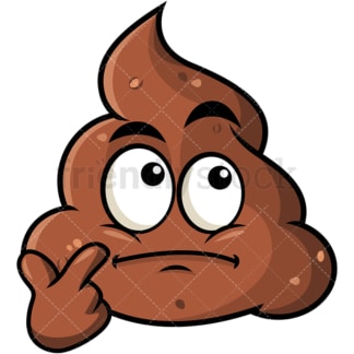 Wondering poop emoticon. PNG - JPG and vector EPS file formats (infinitely scalable). Image isolated on transparent background.