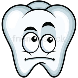 Wondering tooth emoticon. PNG - JPG and vector EPS file formats (infinitely scalable). Image isolated on transparent background.