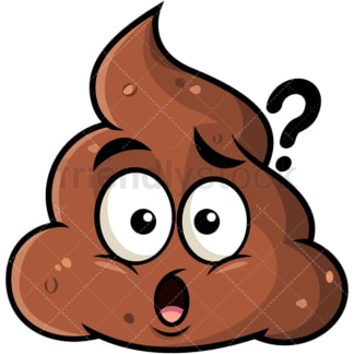 Confused poop emoticon. PNG - JPG and vector EPS file formats (infinitely scalable). Image isolated on transparent background.
