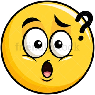Confused yellow smiley emoticon. PNG - JPG and vector EPS file formats (infinitely scalable). Image isolated on transparent background.