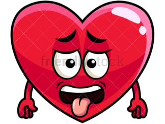 Disgusted heart emoticon. PNG - JPG and vector EPS file formats (infinitely scalable). Image isolated on transparent background.