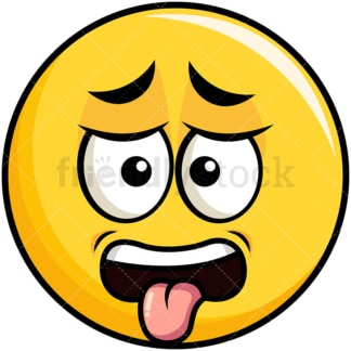 Disgusted yellow smiley emoticon. PNG - JPG and vector EPS file formats (infinitely scalable). Image isolated on transparent background.