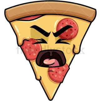 Yelling pizza emoticon. PNG - JPG and vector EPS file formats (infinitely scalable). Image isolated on transparent background.