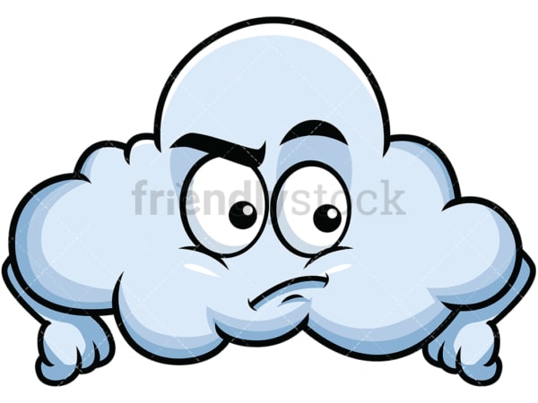 イライラした雲絵文字漫画ベクトルクリップアート Friendlystock