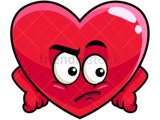 Irritated heart emoticon. PNG - JPG and vector EPS file formats (infinitely scalable). Image isolated on transparent background.