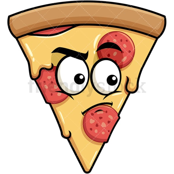 Yelling Pizza Emoji Cartoon Vector Clipart FriendlyStock