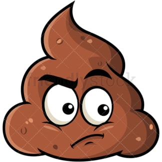 Irritated poop emoticon. PNG - JPG and vector EPS file formats (infinitely scalable). Image isolated on transparent background.
