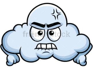 Angry cloud emoticon. PNG - JPG and vector EPS file formats (infinitely scalable). Image isolated on transparent background.