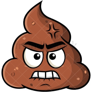 Angry poop emoticon. PNG - JPG and vector EPS file formats (infinitely scalable). Image isolated on transparent background.