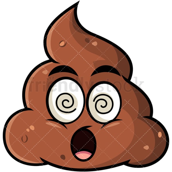 Stunned poop emoticon. PNG - JPG and vector EPS file formats (infinitely scalable). Image isolated on transparent background.