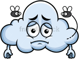 Stinky cloud going bad emoticon. PNG - JPG and vector EPS file formats (infinitely scalable). Image isolated on transparent background.