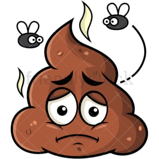 Stinky poop going bad emoticon. PNG - JPG and vector EPS file formats (infinitely scalable). Image isolated on transparent background.