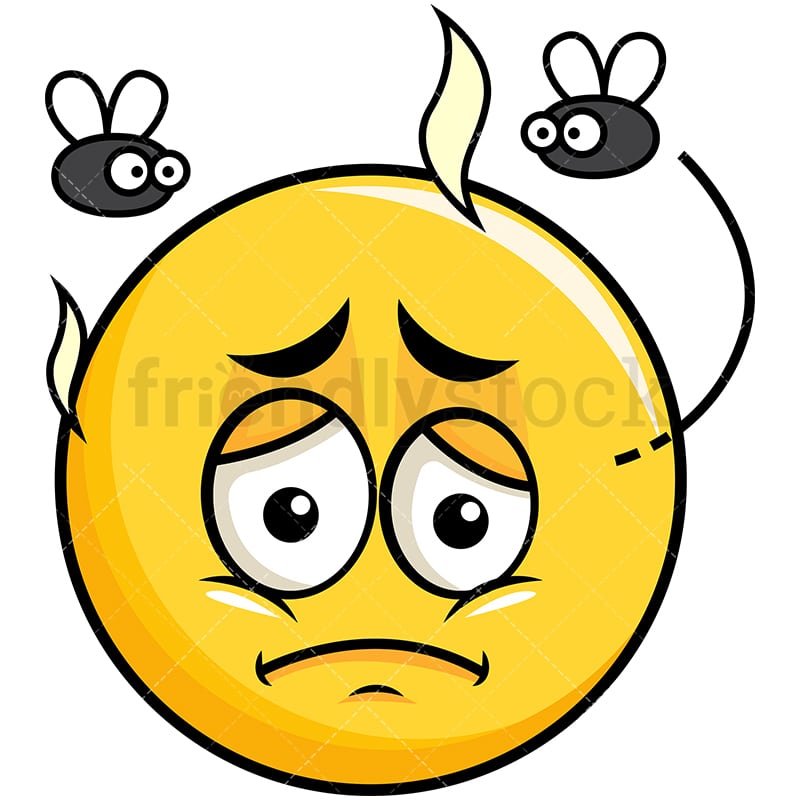 Stinky Yellow Smiley Going Bad Emoji Cartoon Vector Clipart Friendlystock