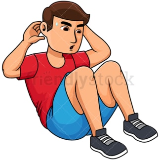 Man doing sit ups. PNG - JPG and vector EPS file formats (infinitely scalable). Image isolated on transparent background.
