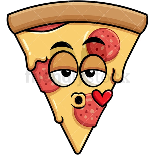 Cunning Evil Face Pizza Emoji Cartoon Vector Clipart FriendlyStock