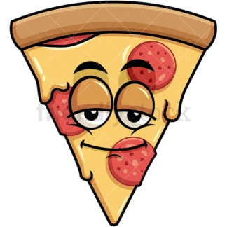 Sleepy pizza emoticon. PNG - JPG and vector EPS file formats (infinitely scalable). Image isolated on transparent background.