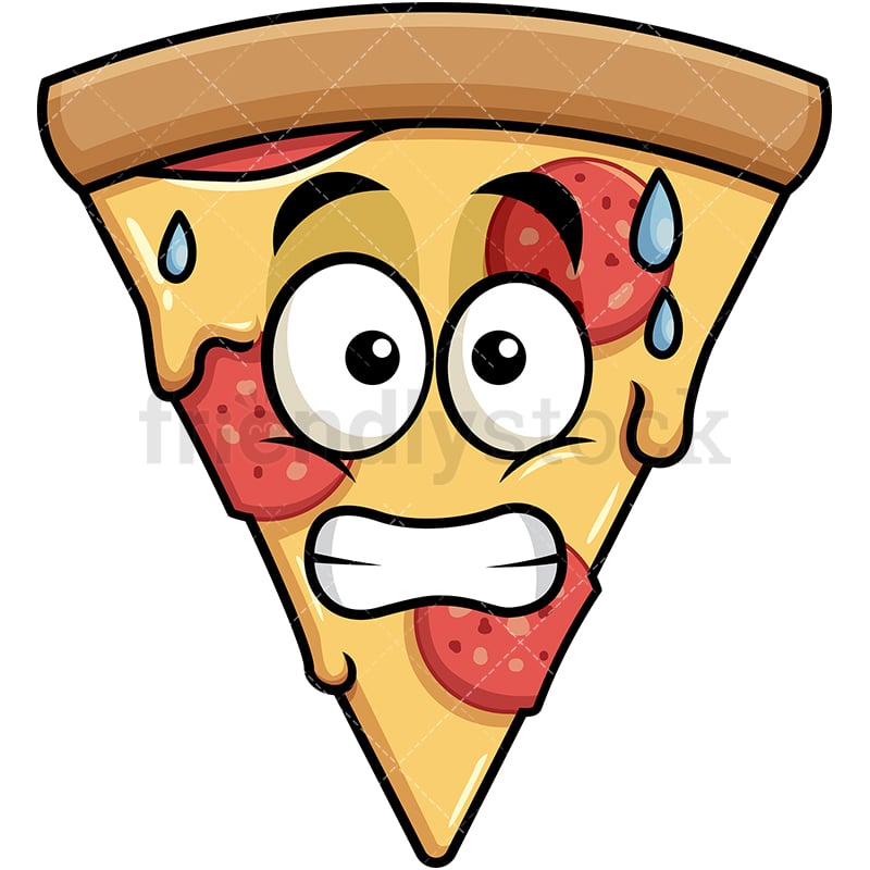 In Love Pizza Emoji Cartoon Vector Clipart FriendlyStock