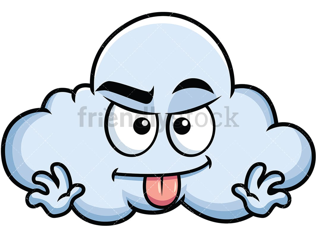 Download Sarcastic Cloud Emoji Cartoon Vector Clipart - FriendlyStock