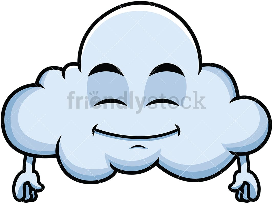 幸せそうな雲絵文字漫画ベクトルクリップアート Friendlystock