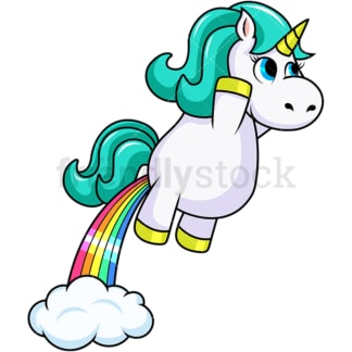 Unicorn rainbow fart. PNG - JPG and vector EPS file formats (infinitely scalable). Image isolated on transparent background.