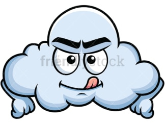 Evil look cloud emoticon. PNG - JPG and vector EPS file formats (infinitely scalable). Image isolated on transparent background.