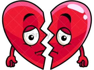 Broken heart emoticon. PNG - JPG and vector EPS file formats (infinitely scalable). Image isolated on transparent background.