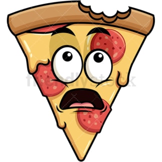 Bitten crust pizza emoticon. PNG - JPG and vector EPS file formats (infinitely scalable). Image isolated on transparent background.