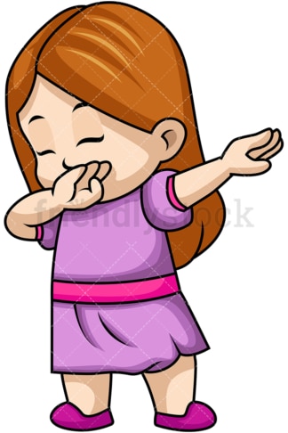 Dabbing little girl. PNG - JPG and vector EPS file formats (infinitely scalable). Image isolated on transparent background.