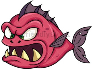 Evil piranha fish monster. PNG - JPG and vector EPS (infinitely scalable). Image isolated on transparent background.