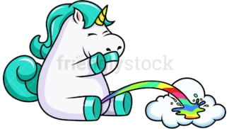 Unicorn pissing rainbow. PNG - JPG and vector EPS file formats (infinitely scalable). Image isolated on transparent background.