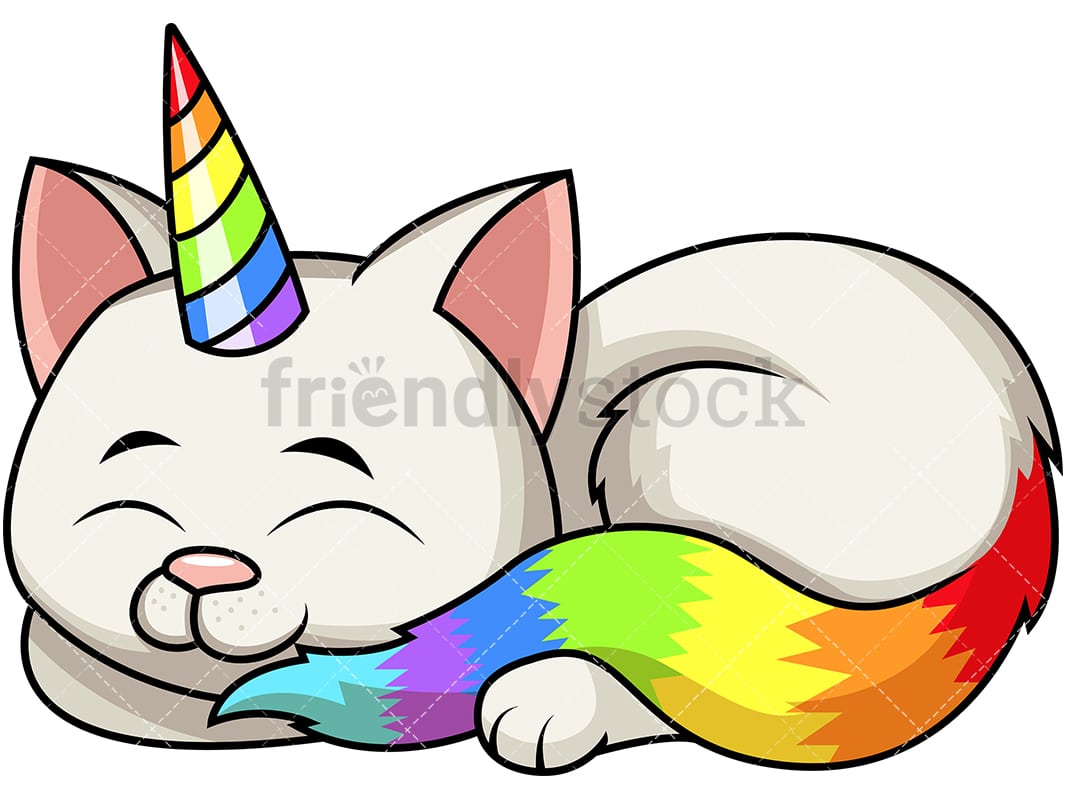 Cute Cat Unicorn Cartoon Vector Clipart - FriendlyStock