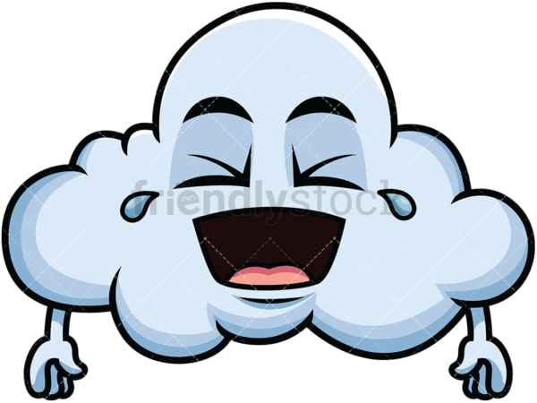 Laughing lol cloud emoticon. PNG - JPG and vector EPS file formats (infinitely scalable). Image isolated on transparent background.