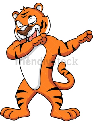 Dabbing tiger. PNG - JPG and vector EPS file formats (infinitely scalable). Image isolated on transparent background.