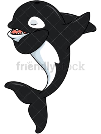 Dabbing killer whale. PNG - JPG and vector EPS file formats (infinitely scalable). Image isolated on transparent background.