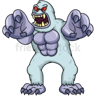 Big angry yeti monster. PNG - JPG and vector EPS (infinitely scalable). Image isolated on transparent background.