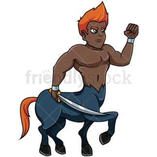 Black centaur warrior. PNG - JPG and vector EPS file formats (infinitely scalable). Image isolated on transparent background.