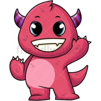 Cute Monster Cartoon Vector Clipart - FriendlyStock
