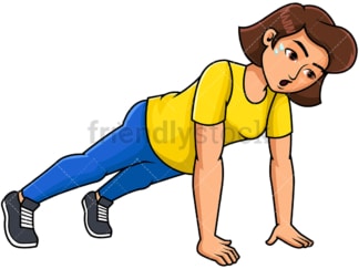 Woman doing push ups. PNG - JPG and vector EPS file formats (infinitely scalable). Image isolated on transparent background.