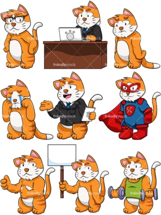 Cat mascot. PNG - JPG and vector EPS file formats (infinitely scalable). Image isolated on transparent background.